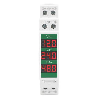 Woltomierz na szynę DIN 3-cyfrowy wyświetlacz LCD Izolowany Potrójny Modułowy Miernik Napięcia DC11?310V