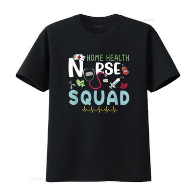 Home Health Nurse Squad Dies ist meine Woche Krankenschwestern T-Shirt vintage gewaschen Streetwear Mode Oberteil für den Alltag Bequem