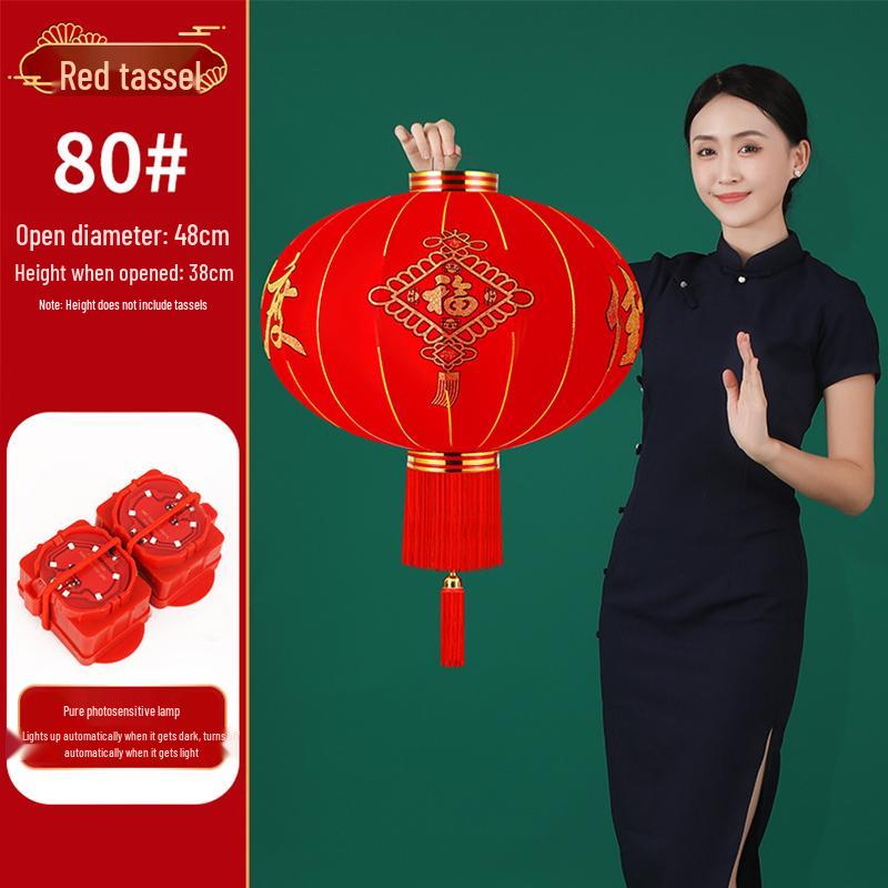 2026 New Style Red Lantern Pair for Main Entrance - Spring Festival Celebration Decor