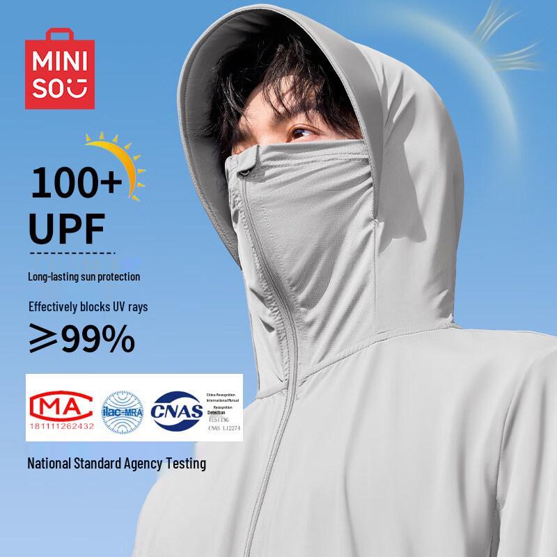 MINISO Men's Summer Ice Silk UPF100+ Sun Protection Fishing Hoodie