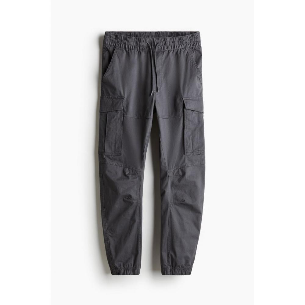 H M sliM Fit Cargo Jogger Pants Dark Grey