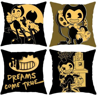 Anime B-Bendy and T-the Ink M-Machine Cushion Cover Comfortable Reversible Pillow Cover Ideal for Car Sofa Bedroom & Beyond