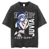 2026 Summer Vintage Washed Fairy Tail Manga Cover Anime T-Shirt Unisex Oversized Streetwear Cotton Short Sleeve Casual Tops