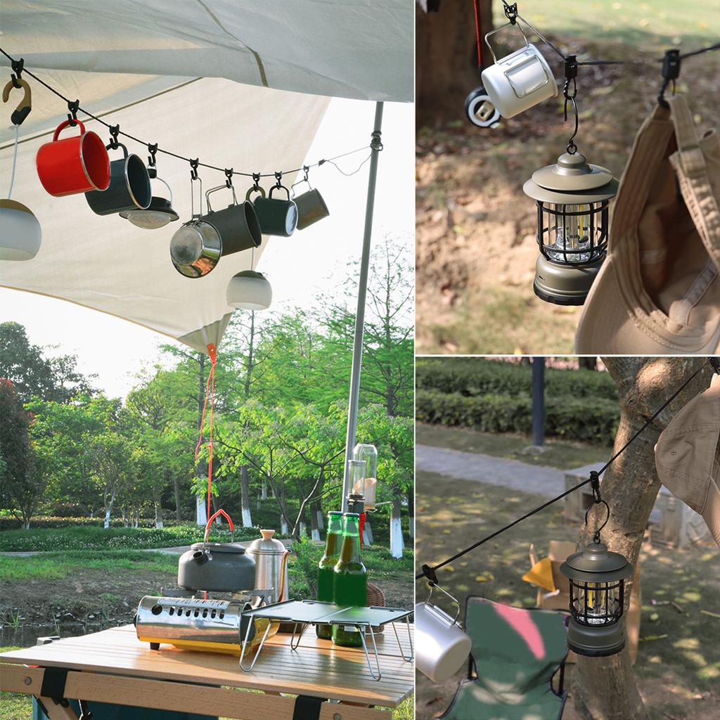 Compact Travel Clothesline Light Weight Camping Clothes Line Travel Washing Line with Hook Laundry Clothes Line