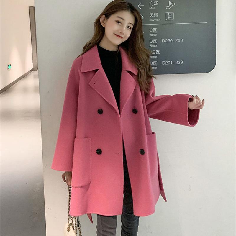 

Зимнее длинное свободное шерстяное пальто женское большого размера 0 кг темпераментный шерстяной кардиган 9XL recommends 250-135kg