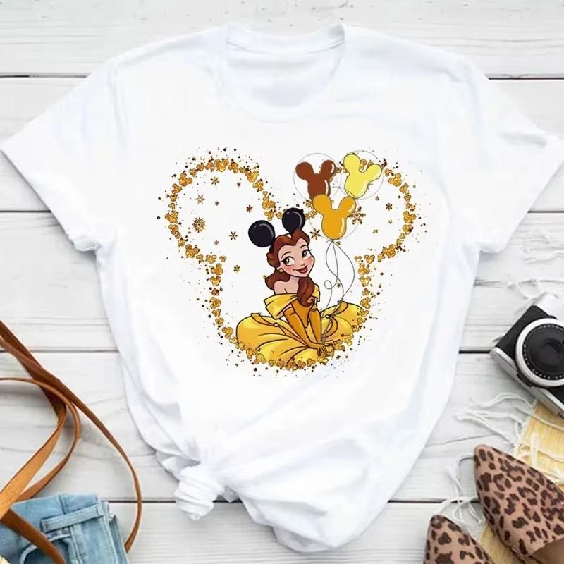 Mulan Princess Printed Tshirt Cute Mickey T Shirt Summer Women Casual Short Sleeved Streetwear Tshirts Harajuku Clothes