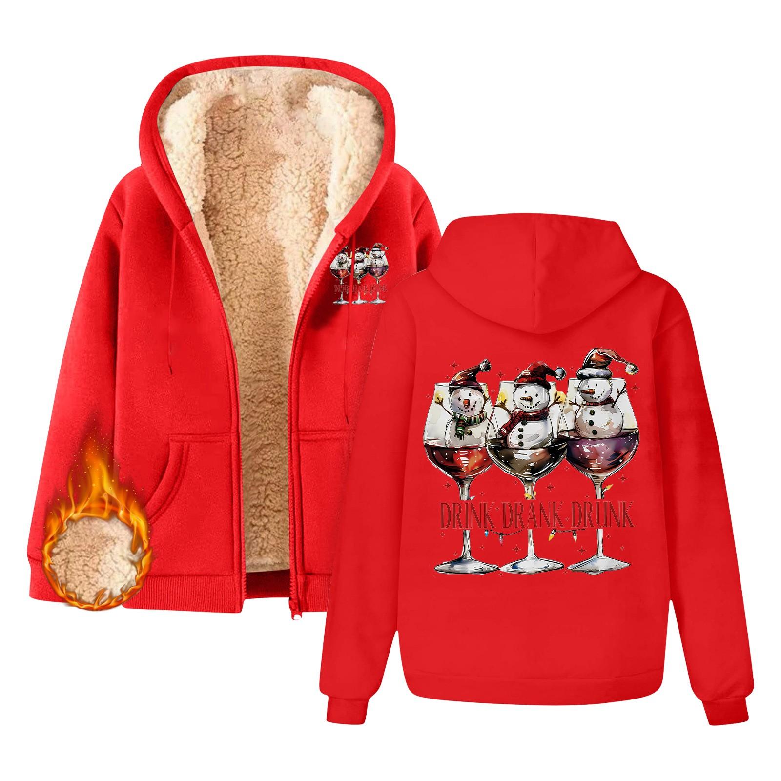 

Мужская и женская мода. Одно и то же пальто с флисовой толстой толстовкой с капюшоном. Кардиган с капюшоном. L красный