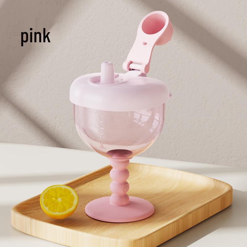 Creative Cute Baby Sippy Cup with Straw and Measurement Scale