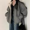 Chic French Retro Gray Woolen Lapel Coat for Women - Winter 2024