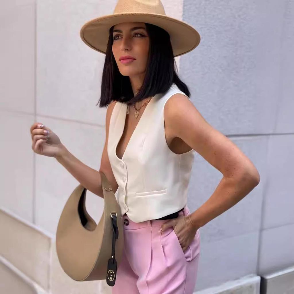 2023 Summer European & American Casual Slimming Sleeveless Tank Top for Women