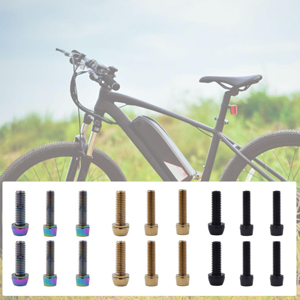 Bike Stem Bolts,Steel Tapered Bike Stem Bolts Bicycles Handlebar Bolts Screws with Washers for MTB/Road Bike