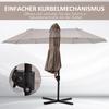 Oval Parasol, Double Brown Parasol, 445x260cm, Cantilever Parasol with Crank, Parasol Stand, Garden and Market Parasol for Garden