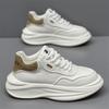 2025 Autumn/Winter Men's Trendy White Casual Dad Shoes: Thick Sole, Height-Boosting, Comfortable