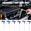 Automotive Mechanic Tool T-Handle Hex Wrench, Professional Ergonomic Grip Metric Extended Shaft Small Space Operation Wrench for Auto Bike Repair