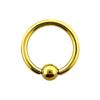 Labret Jewel Ring aus eloxiertem Gold, Kugeldurchmesser 10 mm, für Nase, Lippe, Ohr, Augenbraue