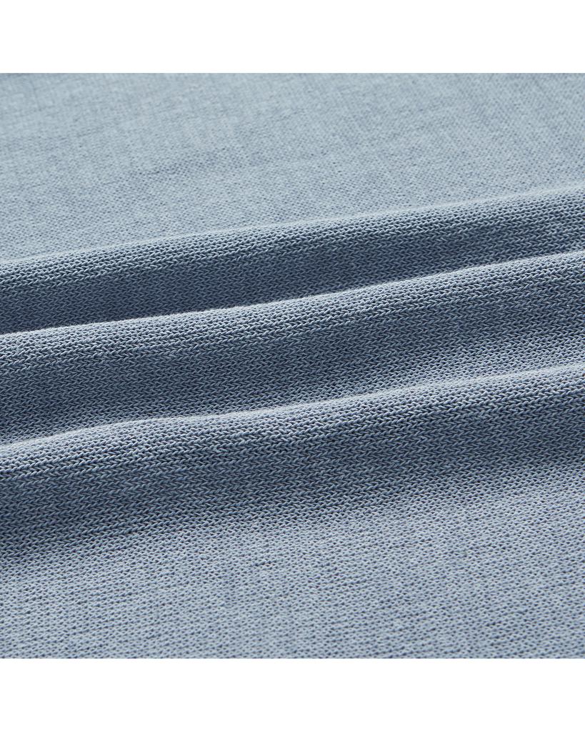 WORTHWHILE MOVEMENT Stitch Polo Half Cardigan (Pale Blue)