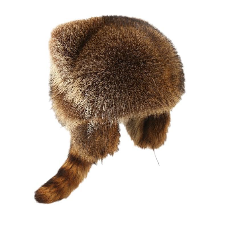 Raccoon Earflap Winter Hat - Faux Fur Lei Feng Style for Women, Children & Adults