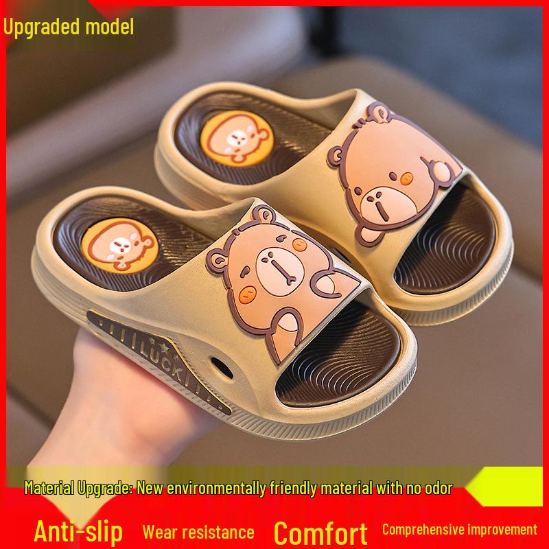 2025 Capybara Boys' Non-slip Summer Slippers for Big Kids & Toddlers