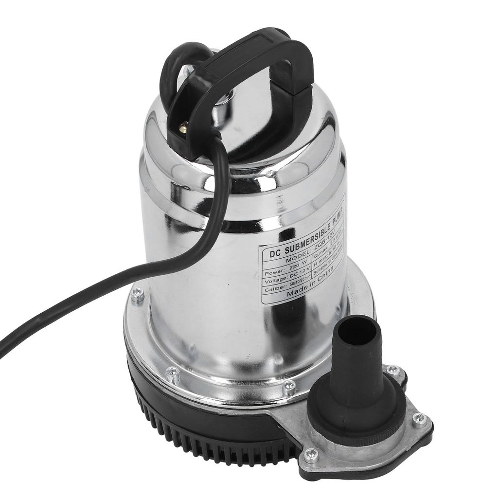 DC Submersible Pump 220W High Lift Large Waterflow Submersible Water Pump with 1in 1.5in 2in Outlet