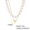 Cazador Trendy Small Heart Imitation Pearl Choker Necklaces for Women Stainless Steel Multilayers Necklaces 2026 Jewelry Gift