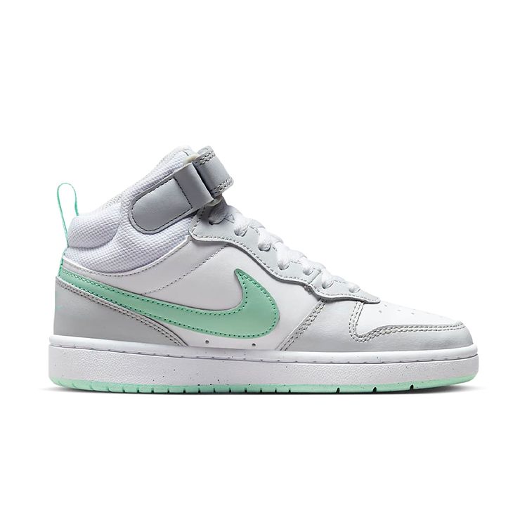 Nike Court Borough Mid 2 GS Pure Platinum Mint Foam Barnesneakers Hvit CD7782-011