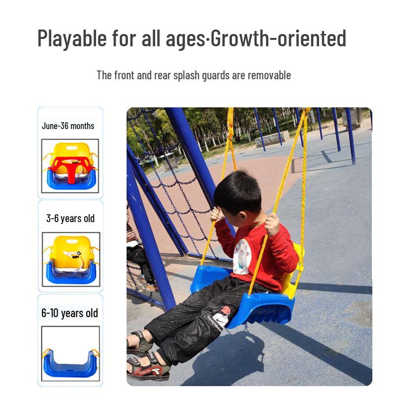 Children's Outdoor/Indoor Hanging Swing Chair with Rope and Single Bar