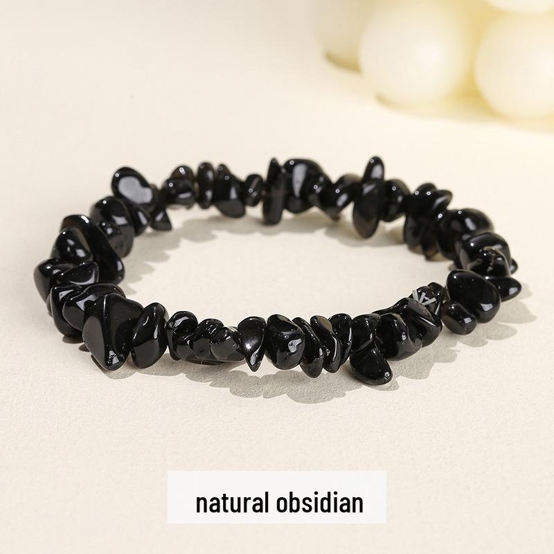 7-farbiges natürliches Kristallachat elastisches Armband mit Splittersteinen, unregelmäßiges Design, europäischer & amerikanischer Stil Hand Schmuck.
