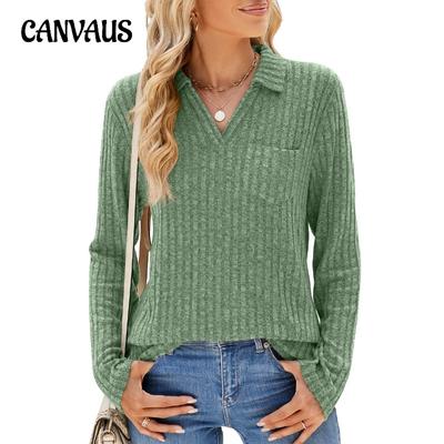 Chemisier femme automne et hiver couleur unie poche à revers manches longues haut ample