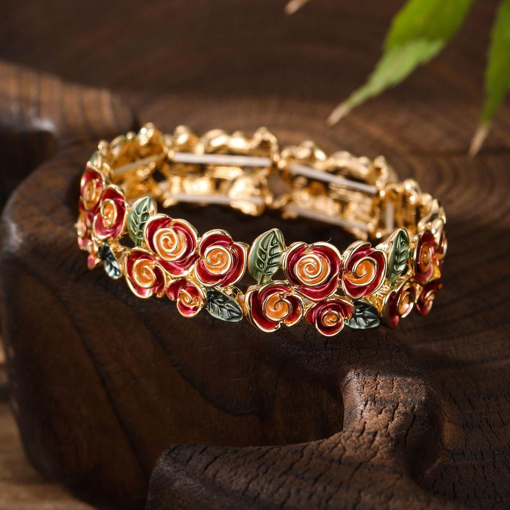 Ladies' Fashion Rose Elastic Bracelet