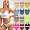 Strappy French Triangle Wireless Bra Set for Small Busts – Comfortable, Beautiful Back, Thin Cup Lingerie