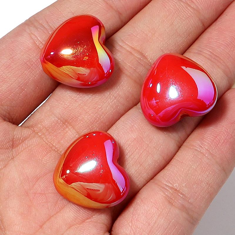 10/100Pcs/lot AB Color Love Heart Acrylic Beads Mixed Color Loose Spacer Beads for Bracelet Necklace Jewelry Making Accessories