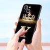 Luxury Phone Case For iPhone 11 12 13 15 16 14 Pro Max X XR XS 7 8 Plus 2020 Soft Cover Funda Fashion Diamond Crown Letter A