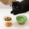 Non-Slip Dog High Foot Bowl Ceramic Diagonal Neck Bowl Practical Pet Cat Bowl  For Cat Dog