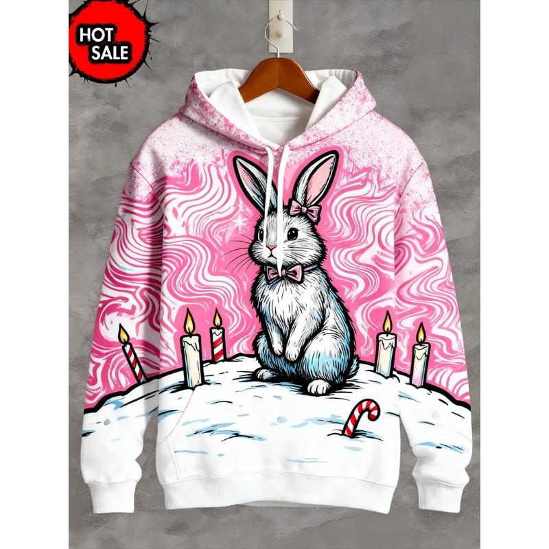 Christmas Animal 3D Print Hooded Shirt Casual Streetwear Long Sleeve Hooded Sweatshirts Pullovers Clothing Tops
