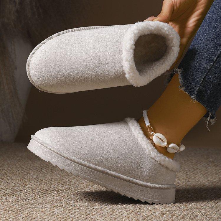 Women's padded lining soft thick bottom heightening home outdoor thickened warm lightweight comfortable stirrups cotton shoes snow boots slippers