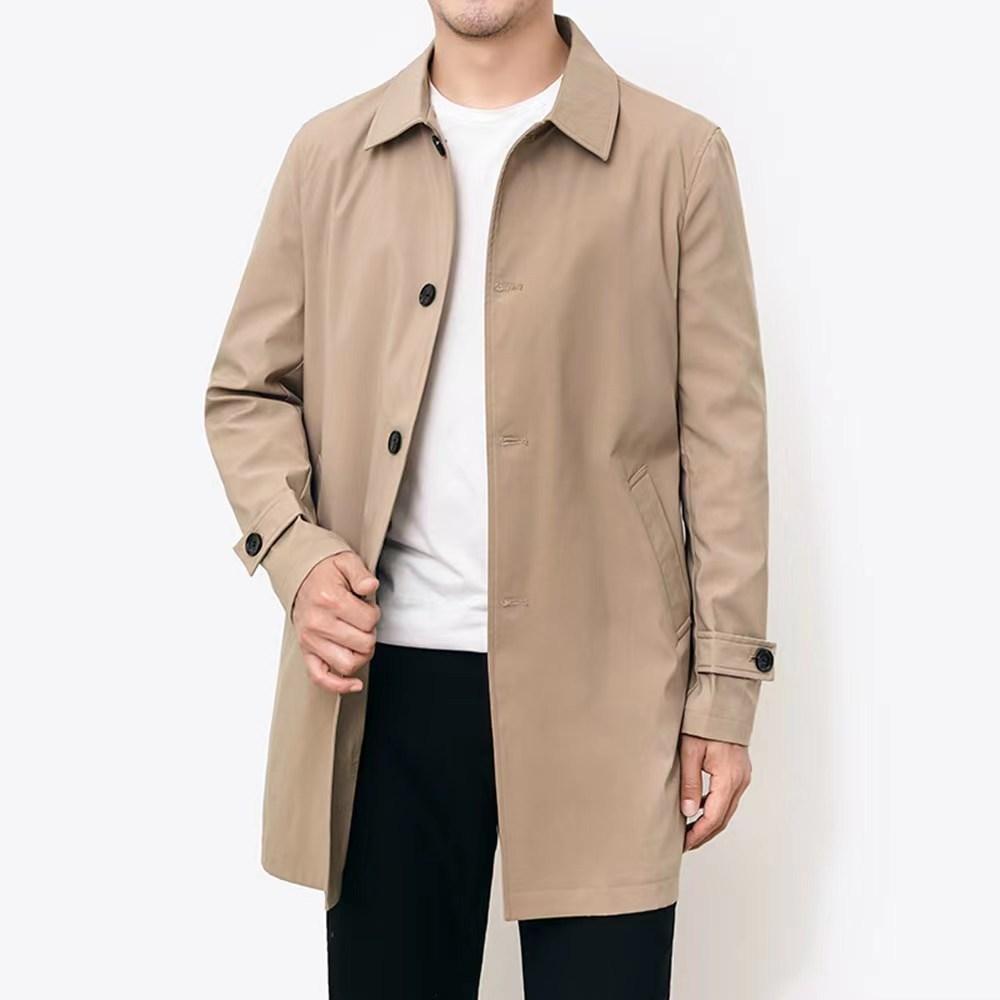 Spring and Autumn Business Casual Men's Mid-length Lapel Coat