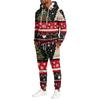 Men's Casual Christmas Print Lightweight Hoodie and Straight Leg Sweatpants 2 Piece Set for Holiday Celebration