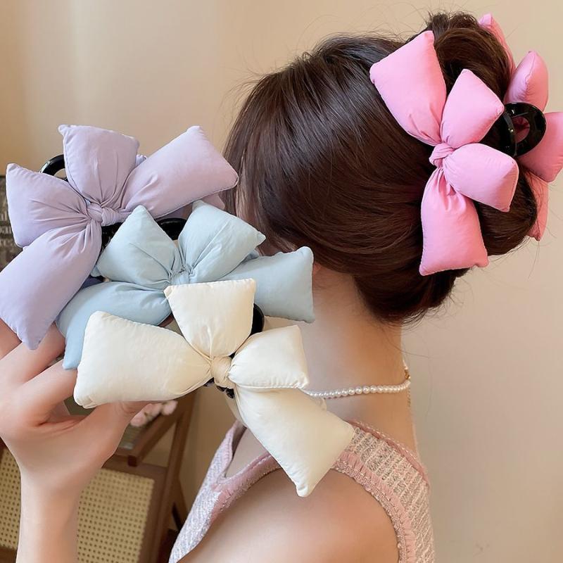 Three-Dimensional Bow Princess Head Women Hairpin Advanced Sense Back Head Hair Disc Grab Clip Shark Clip Hair