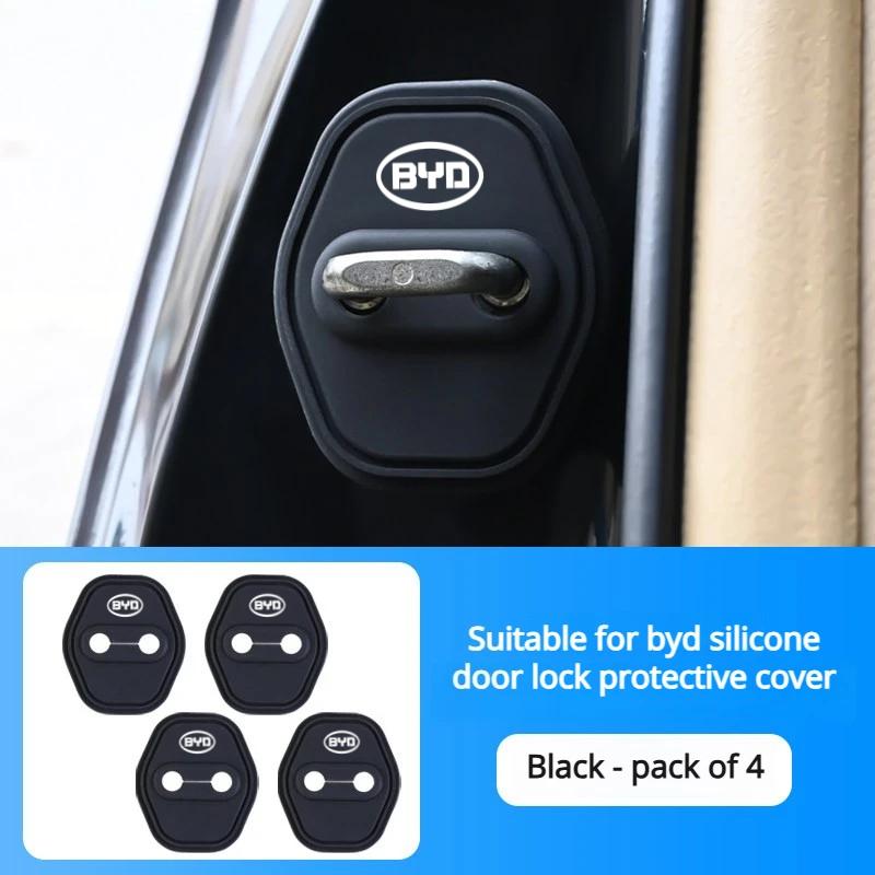 4PCS Silicone Car Door Lock Buckle Protector Cover For BYD Seal U Dolphin Mini Sealion 7 Song Pro ATTO 3 Yuan UP Dolphin Seal 5 Interior Mirrors 6