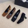 Pumps Ladies Shoe Female Square Toe Sandals 2024 Trend Simplicity Slip-On Footwear Elegant Career Women High Heels Shoes