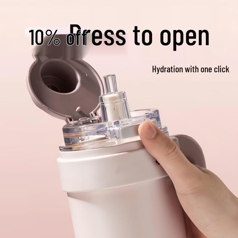 OLOEY Insulated Ceramic Thermos with Straw