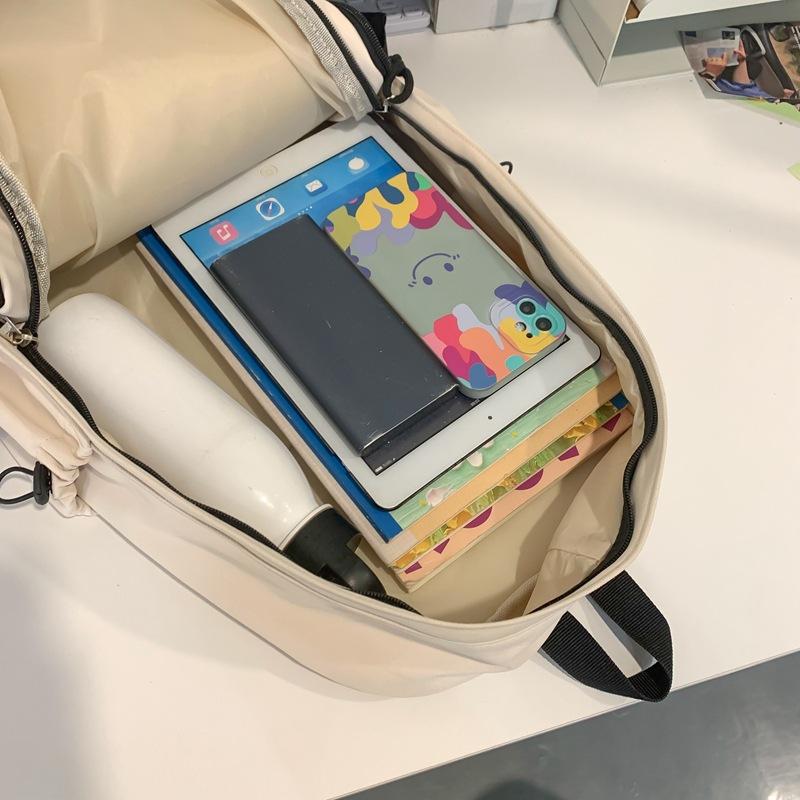 School bag female college student Korean version niche high-value durable backpack women's light and simple large capacity backpack new style