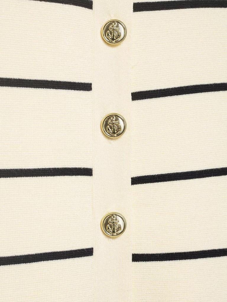 2026 Spring European-Style Striped Knit Cardigan with Half Skirt