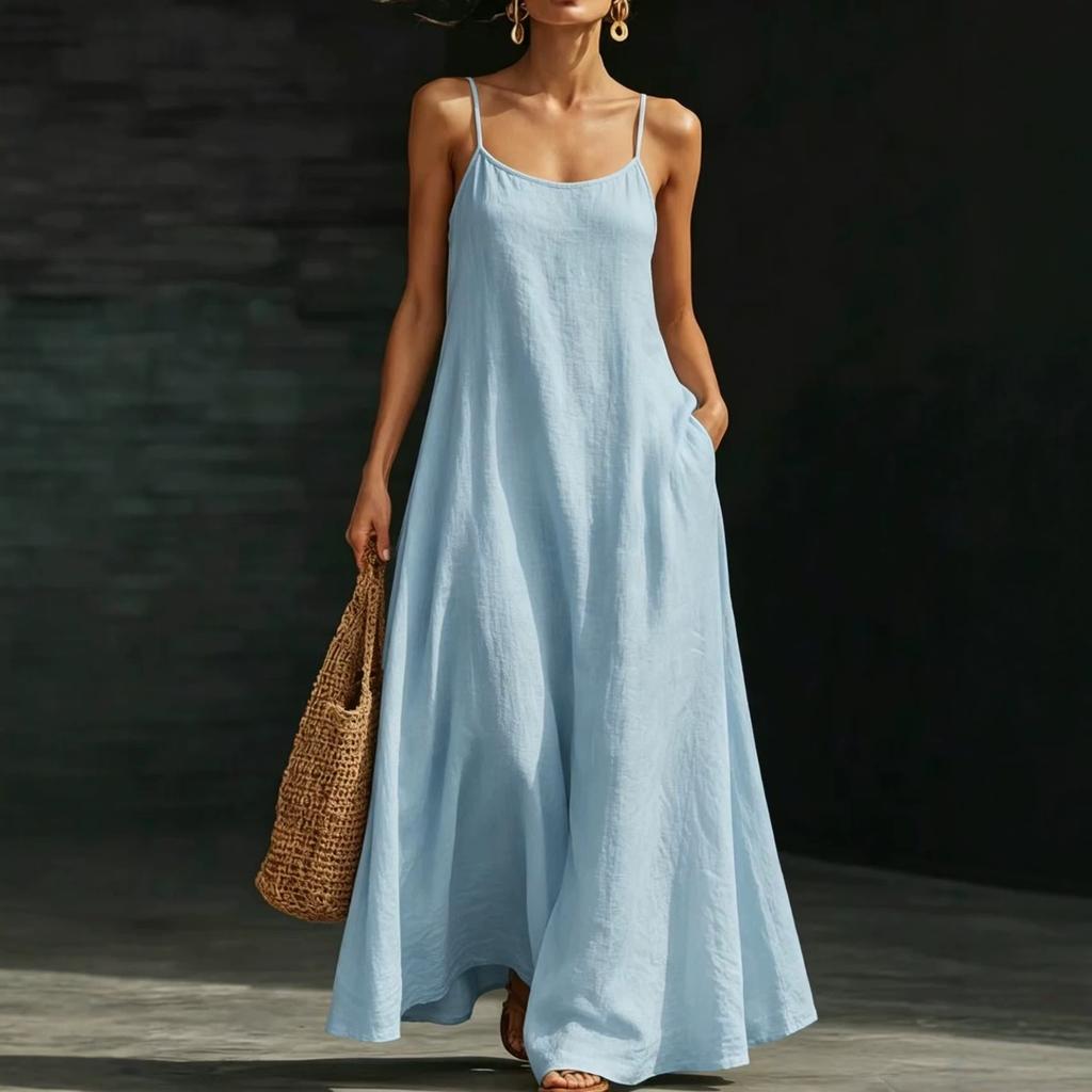 2026 summer dress beach suspender long dress loose and elegant casual long holiday style dress