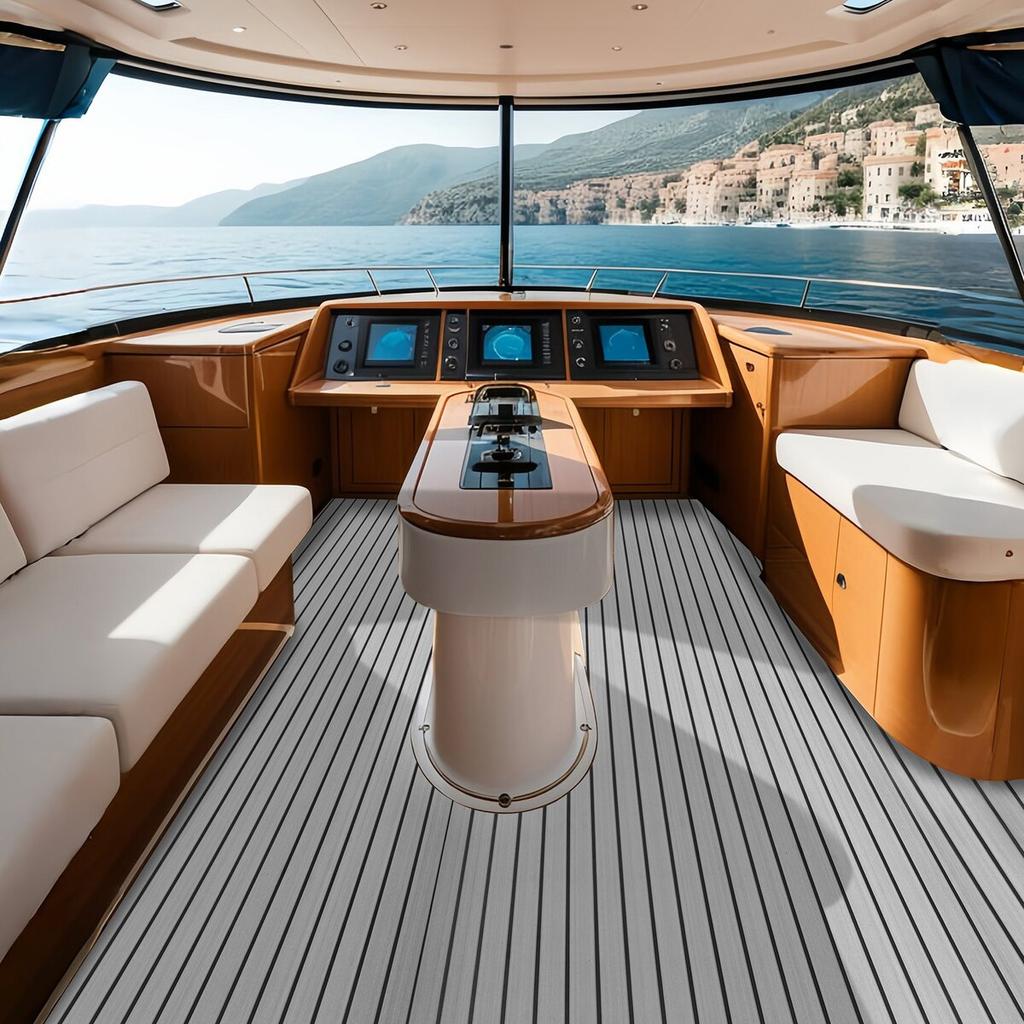 Boat Flooring, EVA Foam Boat Decking 94.5" x 45.7", Non-Slip Self-Adhesive Flooring, 29.9 sq.ft Marine Carpet for Boats, Yacht, Pontoon, Kayak Decking