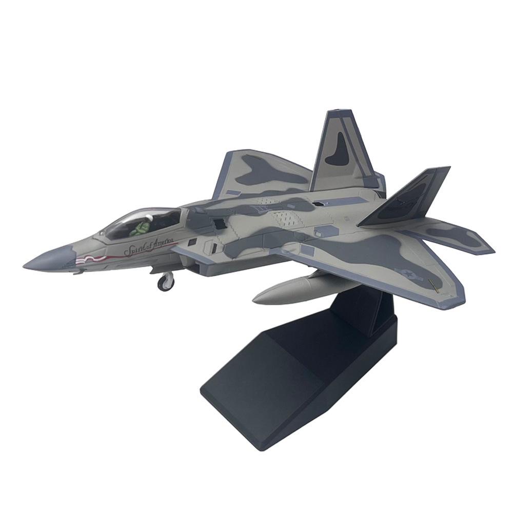 Масштаб 1/100 Американский военный стелс-истребитель F-22 Raptor, модель-орнамент из сплава