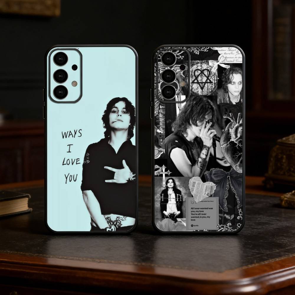 V-Ville H-HIM V-Valo Emery Phone Case For Samsung S25,S24,S21,S22,S23,S30,Ultra,S20,Plus,Fe,Lite Black Shell