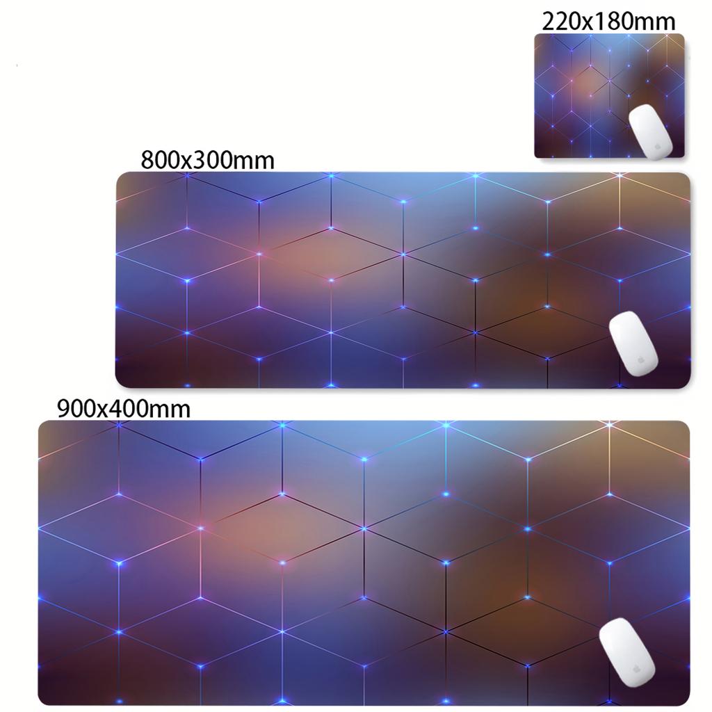 PC Tastaturmatte Geometrisch Großes Mauspads Sechseck Gamer Kissen Wabenmuster Mauspads Gummi Übergröße Schreibtischunterlage Kunst Design Schreibtischteppich