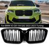 For X3 G01 X4 G02 2022 2023 Tuning Shiny Black Car Front Kidney Grills Grille  Silver Diamond Sports M Style Without Camera QCYZR1