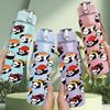 1PC Colorful Panda Toy Collection Pattern 750ml Color Plastic Sports Water Bottle Leakproof Flip Straw Lid Suitable for Sports Office Home Use